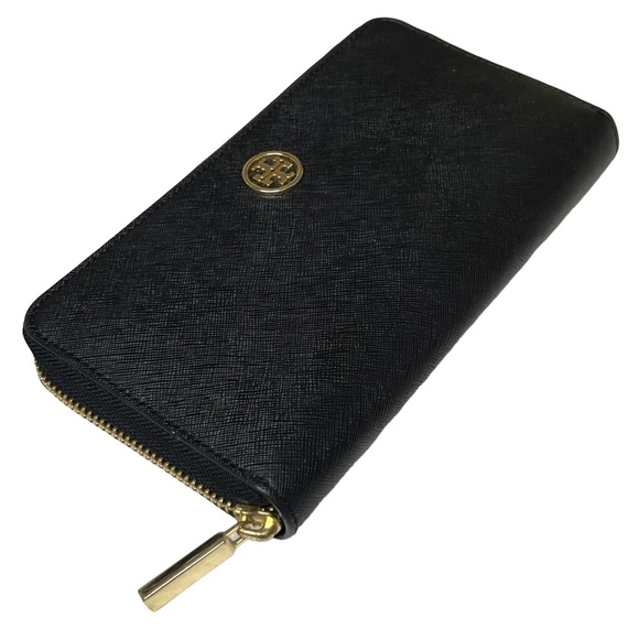 Tory Burch Handbags - Tory Burch Black Leather Zippered Wallet